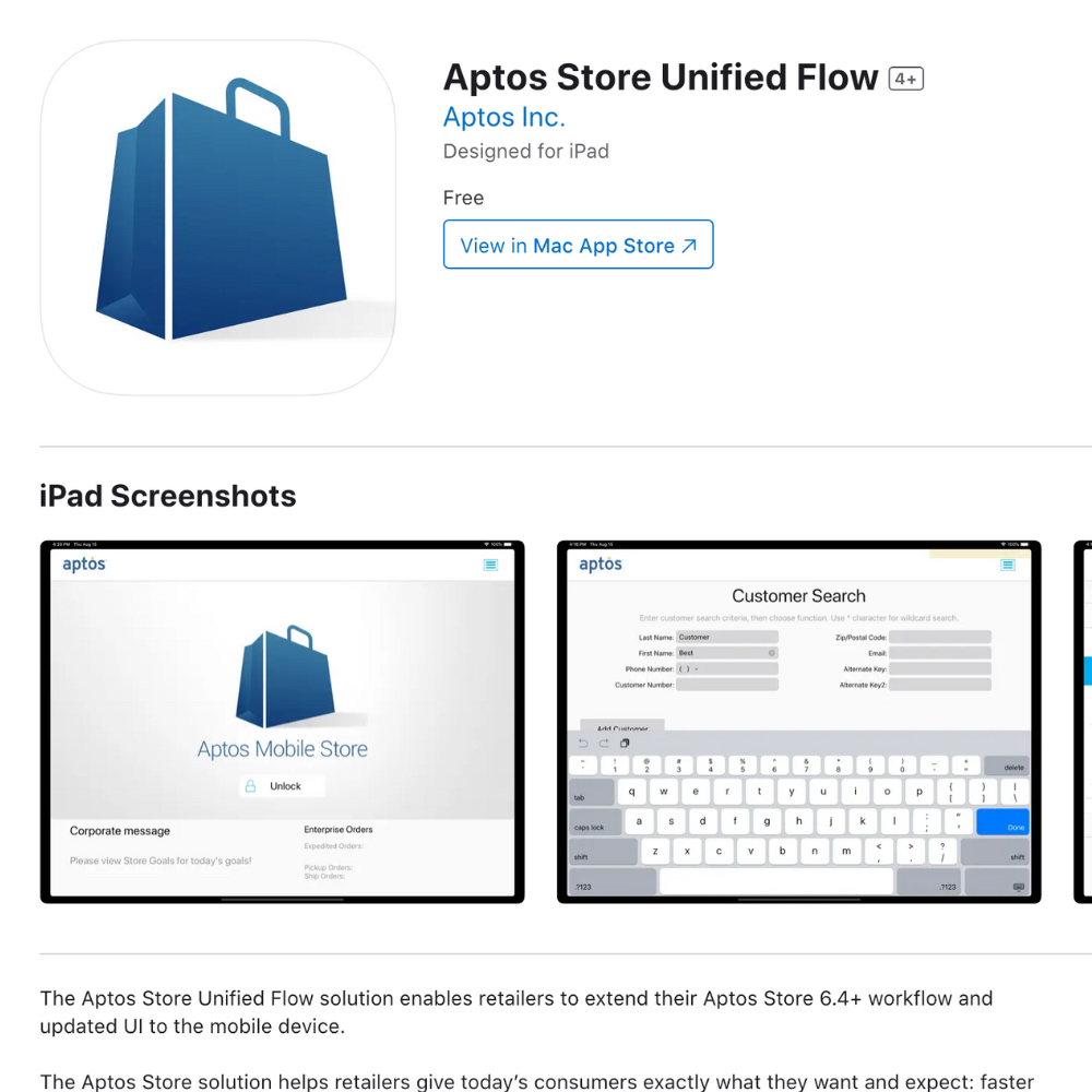 Aptos Store Unified Flow
